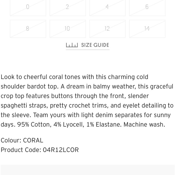 NWT Topshop Coral Crochet Top - Picture 4 of 4